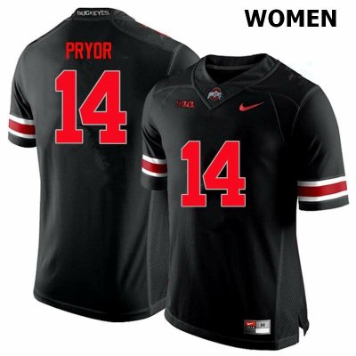 NCAA Ohio State Buckeyes Women's #14 Isaiah Pryor Limited Black Nike Football College Jersey LOI0845GR